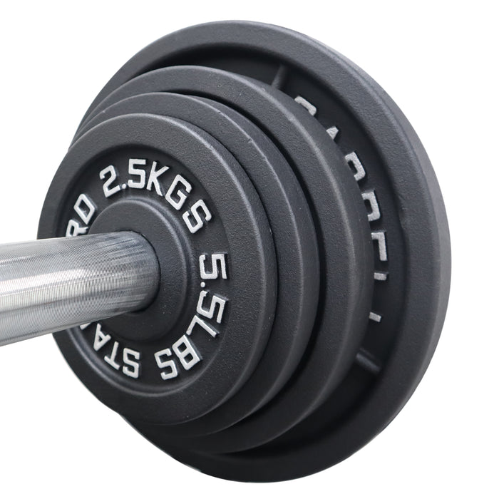 Olympic Cast Iron Plate Barbell Package (100KG SET)