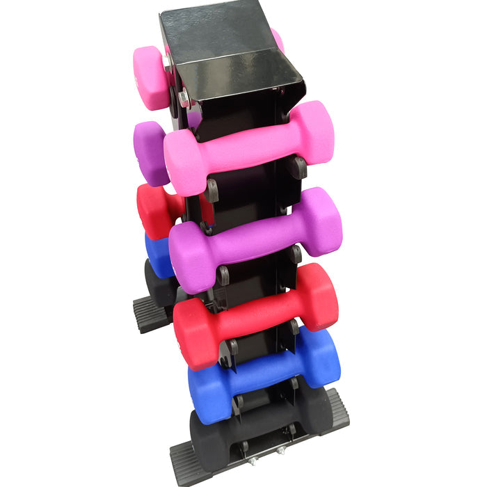 Home Fitness Gym Vinyl Coated Dumbbell Weight Set 1-5KG stand Australia